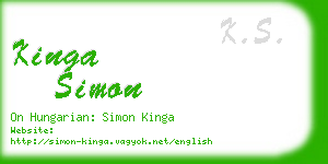 kinga simon business card